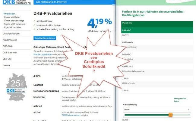 Kreditvergleich: DKB Sofortkredit / Creditplus Privatdarlehen (19.09.15)